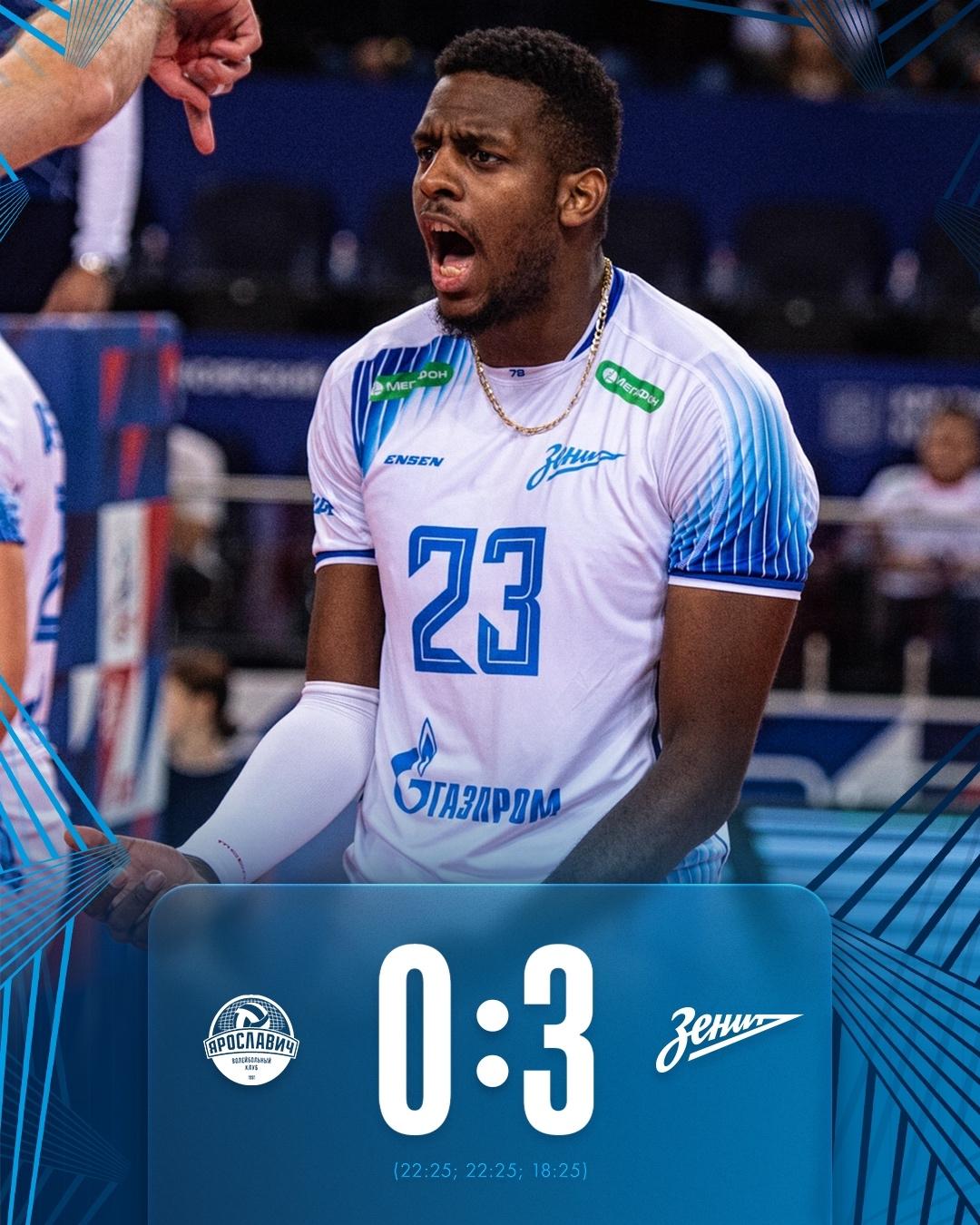 Волейбольный клуб «Зенит СПб» победил в матче мужской Суперлиги «Ярославич»