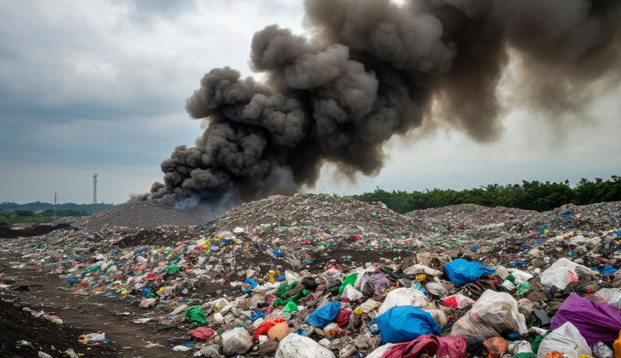 Эконадзор и судебные приставы проверили стихийный мусорный полигон возле Пулково